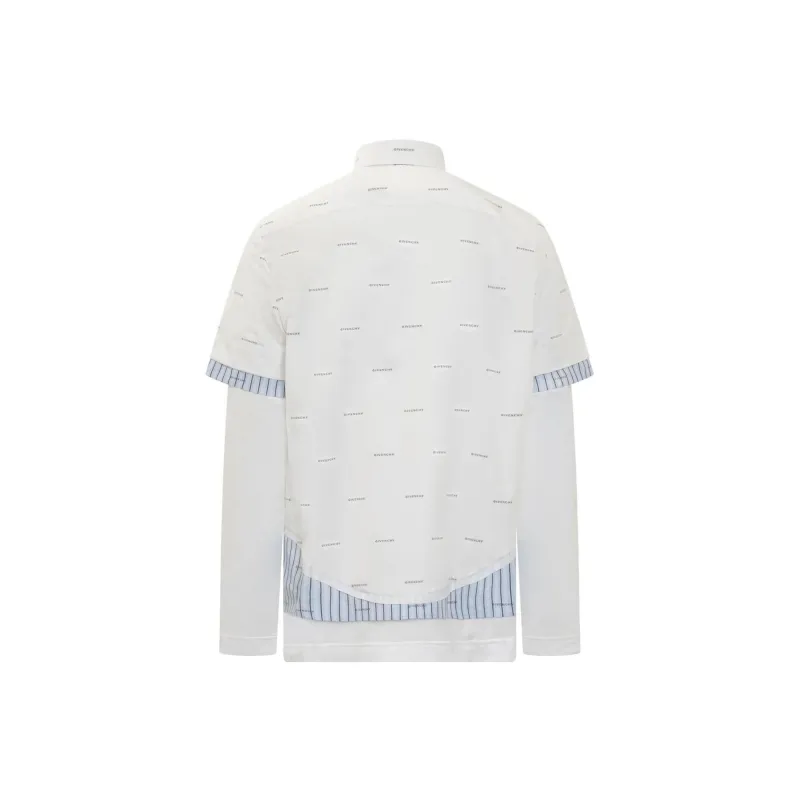 Givenchy All Over Logo Printed Double Layered Shirt-1