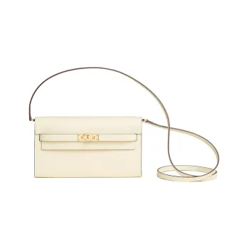 HERMES Kelly To Go Epsom Leather Crossbody Bag, Shoulder Bag Women's I2 Nata Cream White