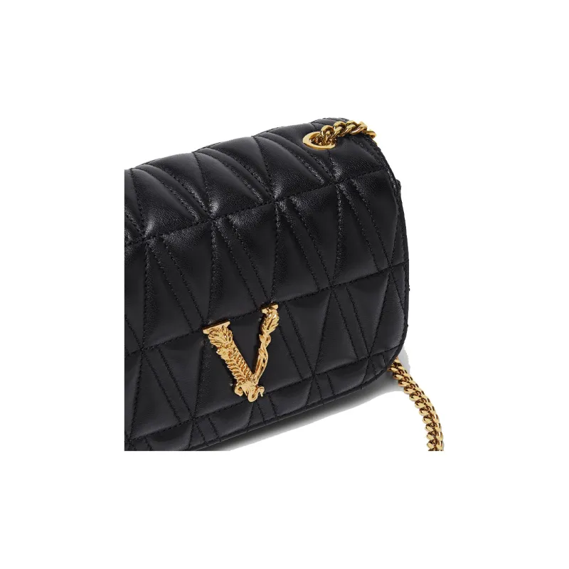 FANSIZHE Leather Shoulder Bag Women's Black-4