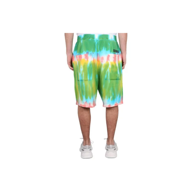DSQUARED 2 Tie Dyed Elasticated Waistband Track Shorts-1