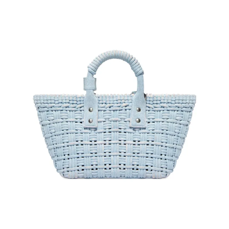 Balenciaga BISTRO Lambskin Handbag Regular Women's Light Blue-4