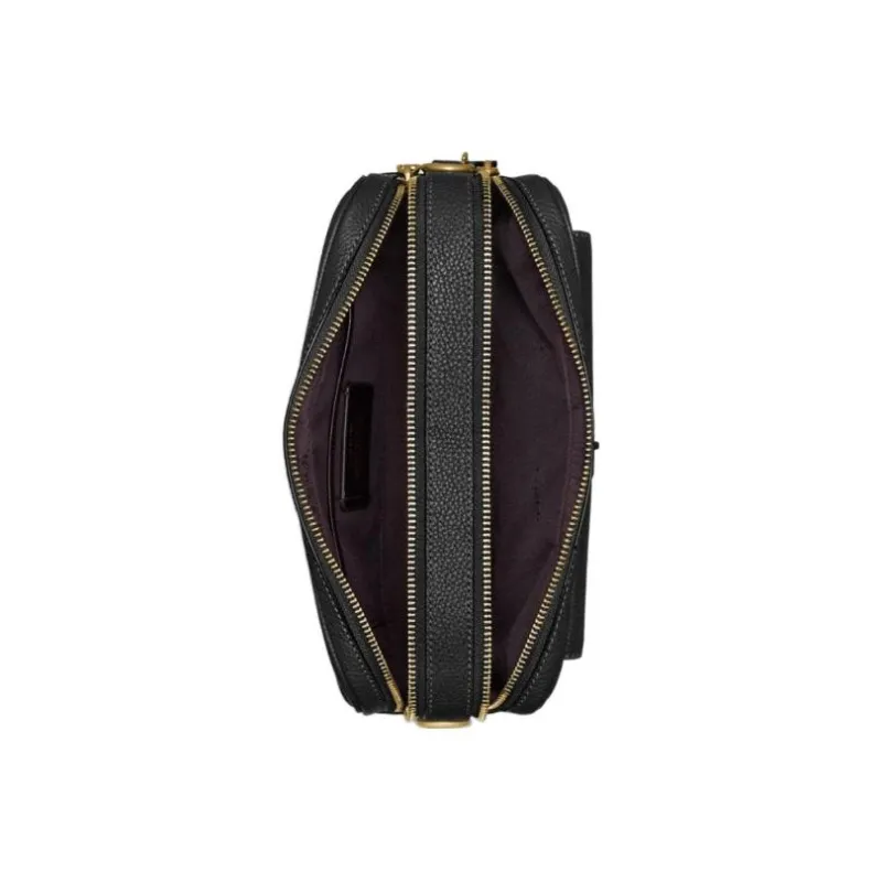 COACH Leather Camera Bag, Small Square Bag, Crossbody Bag, Shoulder Bag Women's Black-4