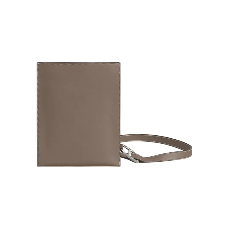HERMES Swift Calfskin Wallet Women's 8C Gris Elephant Elephant Gray-0
