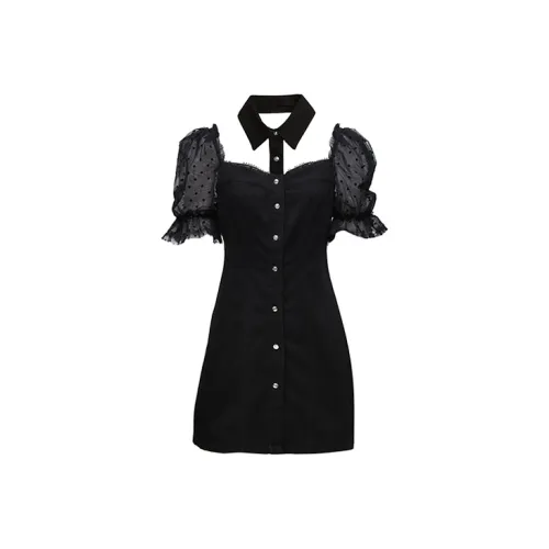 ONLY Short-Sleeved Dresses Women's Black Denim BLACK DENIM