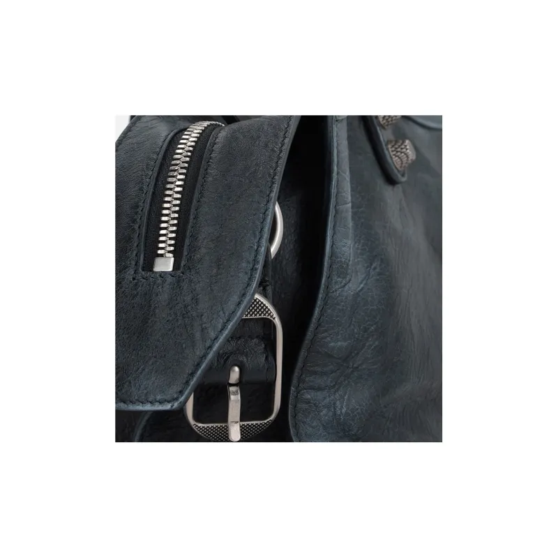 Balenciaga Neo Cagole City Fine-Grained Sheepskin Handbag Shoulder Bag Small Size Women's Black-4