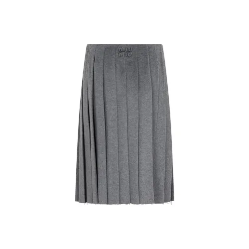 MIU MIU Casual Long Skirts Women's Gray