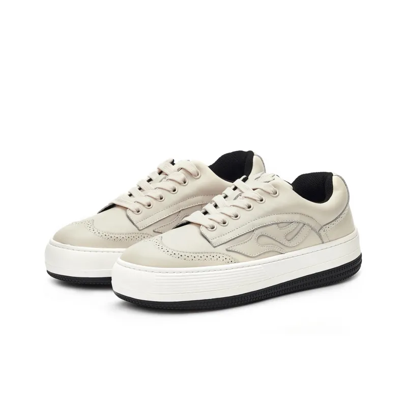 WILD PITCH Low Top Skateboard Shoes Unisex Ecru-1