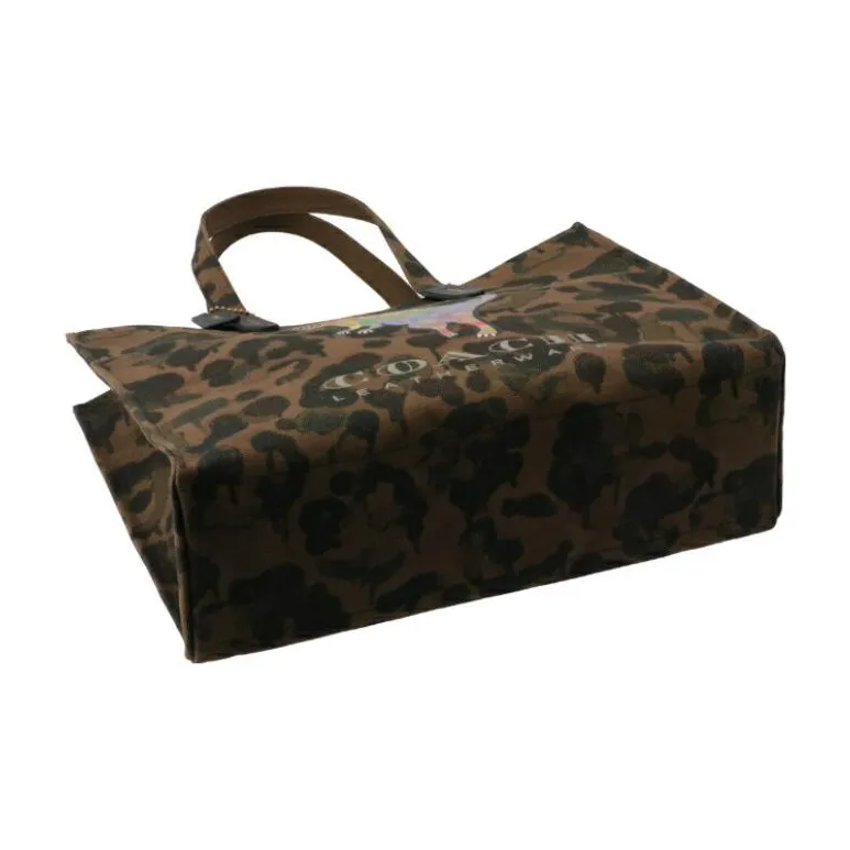 COACH Recycled Tote Eco Friendly Material Canvas Tote Bag, Shopping Bag, Handbag, Shoulder Bag Men's Brown Camouflage-2