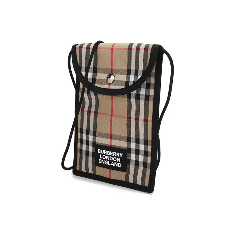 Burberry Vintage Cotton Shoulder Bag, Crossbody Bag, Cell Phone Pouch Unisex Archive Beige-3