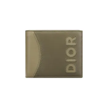 DIOR Smooth Calf Leather Wallet Men's Green
