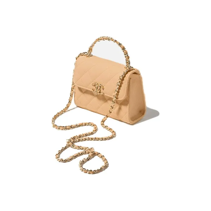 CHANEL 23P SS Cow Leather Flap Bag, Shoulder Bag, Crossbody Bag, Handbag Women's Caramel-1