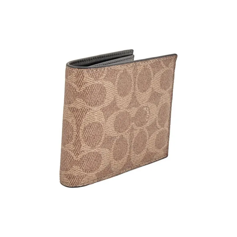 COACH 3 IN 1 Wallet Canvas With Leather Wallet Men's Brown-2