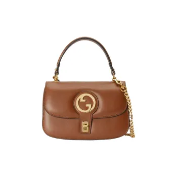 GUCCI Blondie Leather Shoulder Bag Crossbody Bag Handbag Small Size Women's Brown
