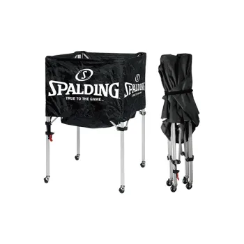 SPALDING Basketball Storage Cart Black Aluminum Alloy Basketball Arena Unisex