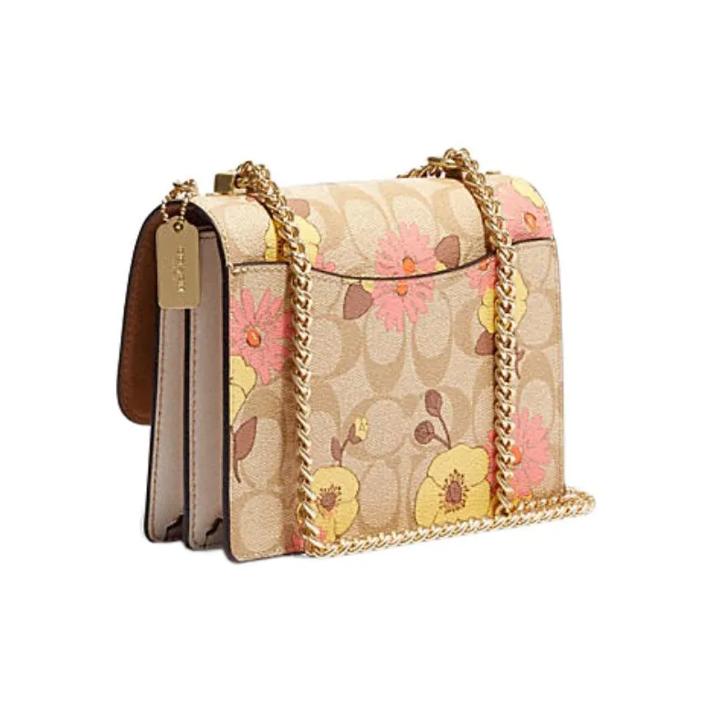COACH Klare Cow Leather Shoulder Bag Crossbody Bag Small Size Women's Khaki-1