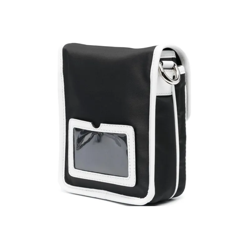 MOSCHINO Patchwork Cow Leather Crossbody Bag Shoulder Bag Men's Black-3