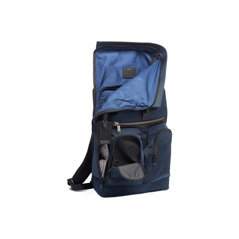 TUMI Alpha Bravo Nylon And Leather Travel Bags Backpack Men's Marine-4