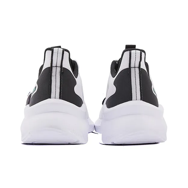 QIAODAN Breaking Wind Durable Breathable Lightweight Low Top Running Shoes Men's White Black-3