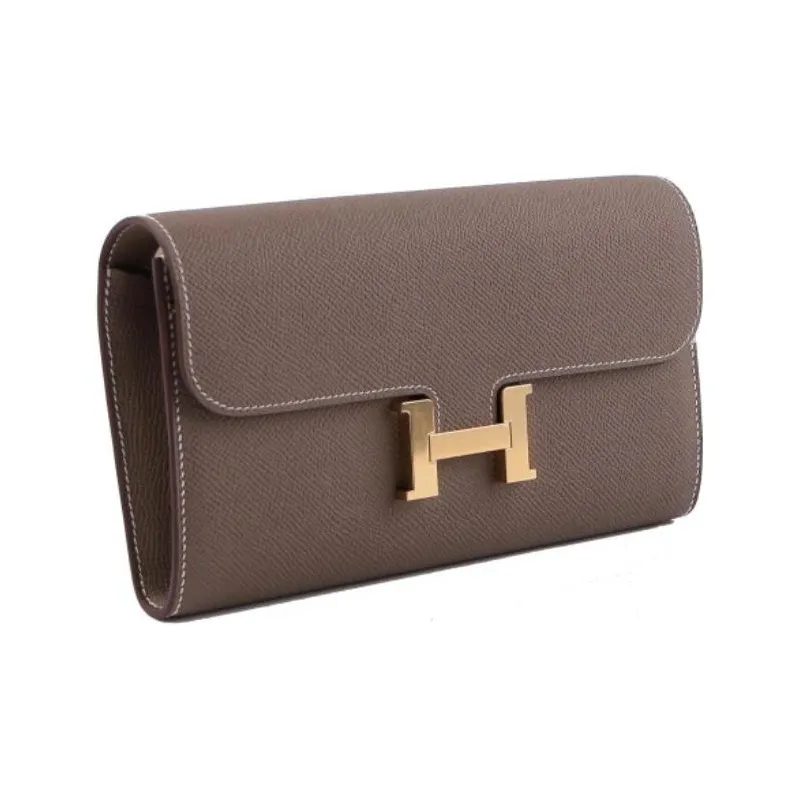 HERMES Constance To Go Epsom Leather Wallet Shoulder Bag Crossbody Bag Regular Women's 18 Etoupe Elephant Gray-2