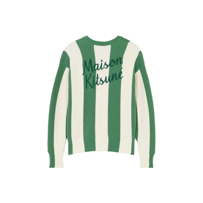 Maison Kitsune Sweaters Women's Tropical Green Stripes-1