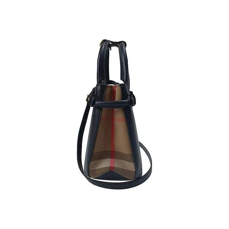 Burberry House Check Banner Small Tote Bag Black-2
