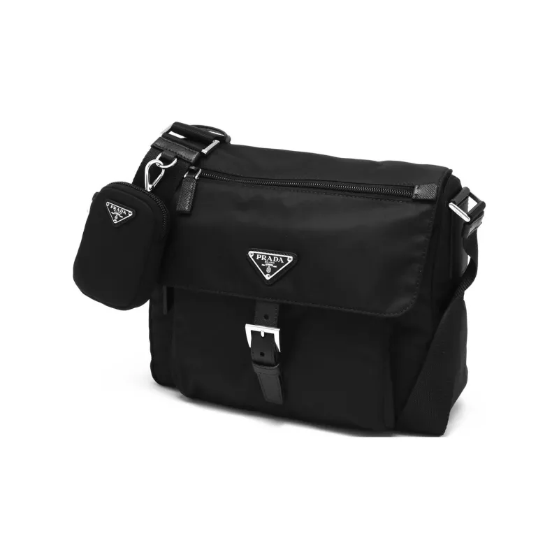 PRADA Nylon 2 in 1 Shoulder Bag, Crossbody Bag Regular Unisex Black-2