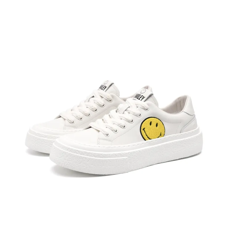 SMILEY Stylish Skateboarding Shoes Men's White-2