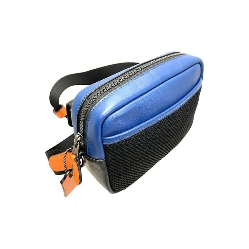 COACH Track Multicolor Monogram Canvas With Calfskin Shoulder Bag Crossbody Bag Mini Men's Blue Black Brown-3