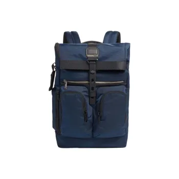 TUMI Alpha Bravo Nylon And Leather Travel Bags Backpack Men's Marine