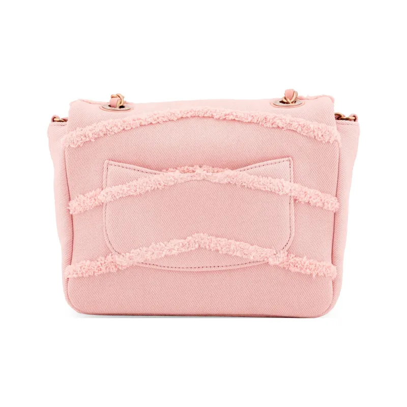 CHANEL Denim Mini Square Flap Bag, Flap Bag, Chain Bag, Shoulder Bag, Crossbody Bag Women's Pink-2