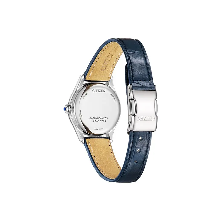CITIZEN Mechanical Movement Cowhide Strap Watch Women's Watch Blue Dial-2