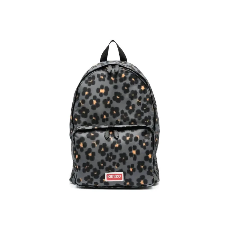 KENZO Leather Detail Backpack Regular Men's Dusty Gray-0