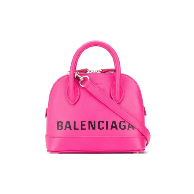 Balenciaga Ville Leather Dome Bag One Shoulder Handbag Crossbody Bag Women's Pink-1