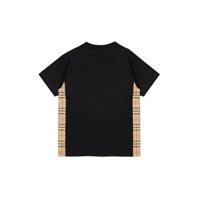 Burberry Women'ss Vintage Check Panel T shirt Black-1