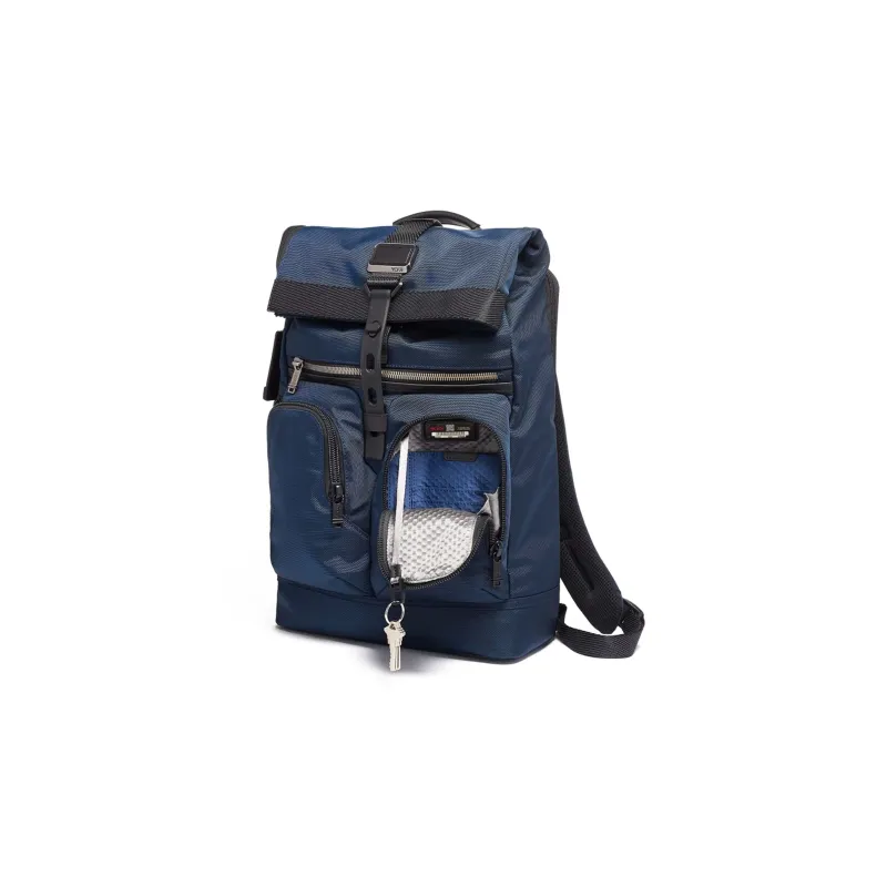 TUMI Alpha Bravo Nylon And Leather Travel Bags Backpack Men's Marine-1