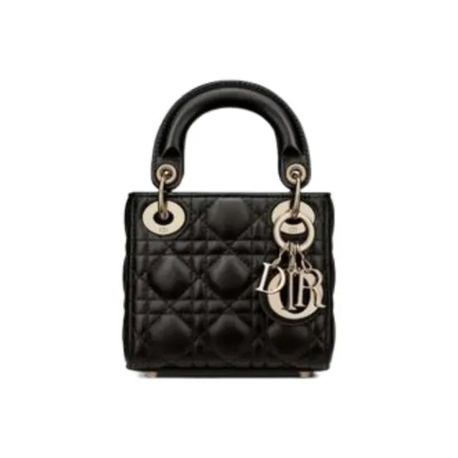 DIOR Lady DiorMy ABCDior Sheepskin Lady Dior Bag, Shoulder Bag, Crossbody Bag, Handbag Trumpets Women's Black-1