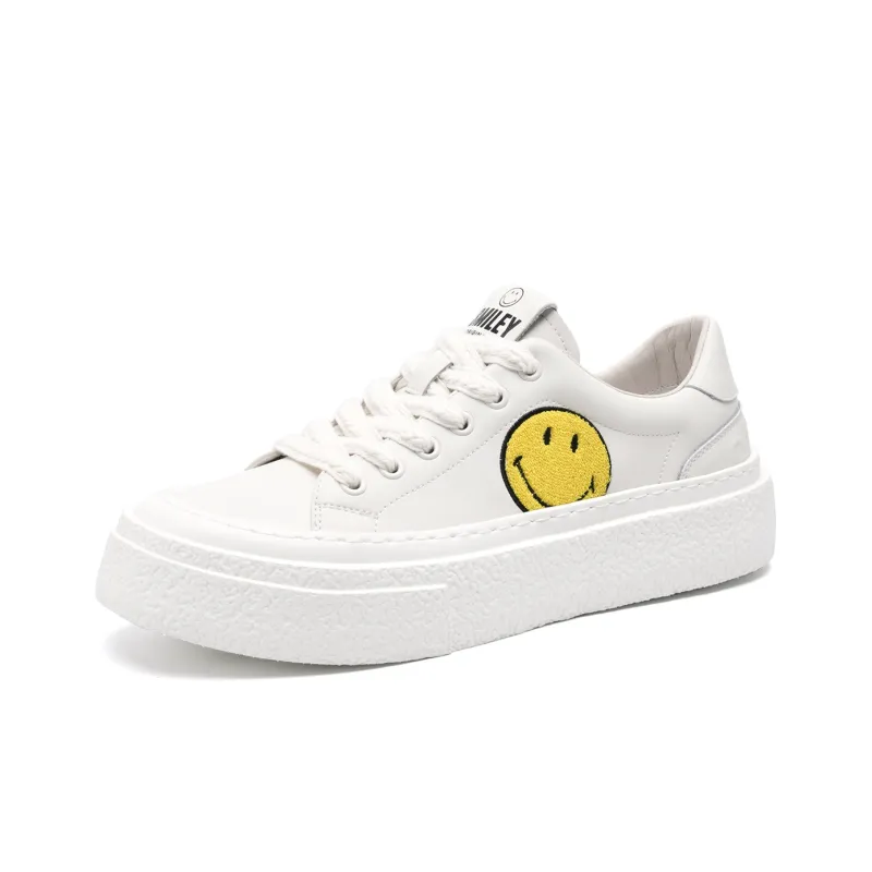 SMILEY Stylish Skateboarding Shoes Men's White-1