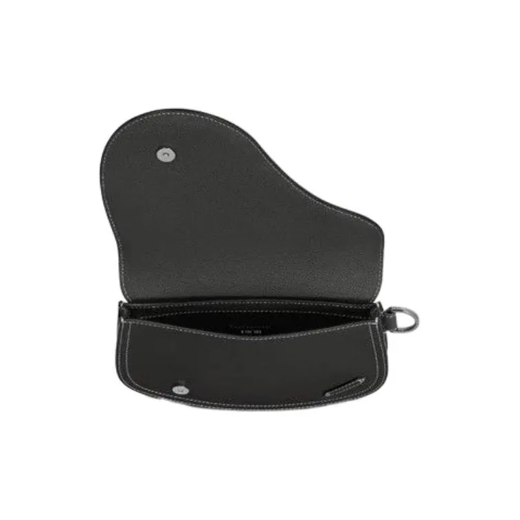 DIOR Grain Calfskin Saddle Bag, Sling Bag, Shoulder Bag, Crossbody Bag Regular Men's Black-3