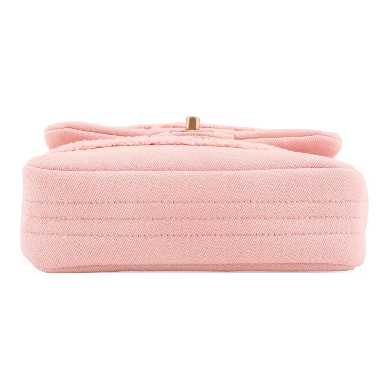 CHANEL Denim Mini Square Flap Bag, Flap Bag, Chain Bag, Shoulder Bag, Crossbody Bag Women's Pink-3