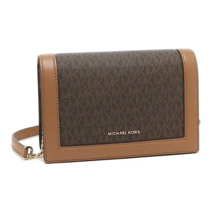 MICHAEL KORS Jet Set Canvas Shoulder Bag Crossbody Bag Large Size Women's Brown-1