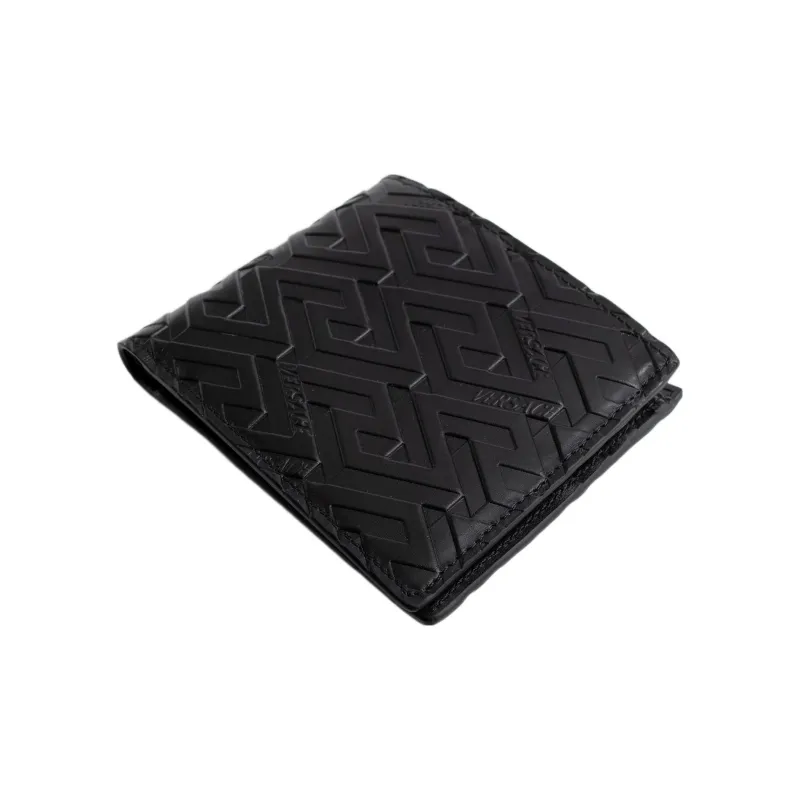 FANSIZHE Cow Leather Card Holder, Wallet Men's Black-2