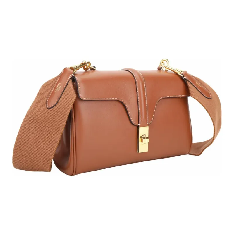 CELINE 16 Smooth Cow Leather Shoulder Bag Crossbody Bag Women's Tawny-2