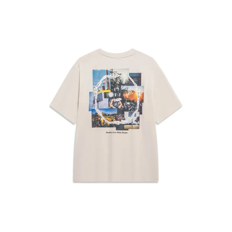 LiNing Badfive T-Shirt Unisex Moonlight Gray-1