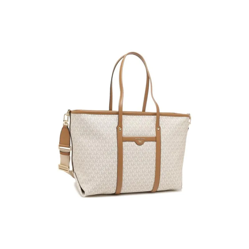 MICHAEL KORS Canvas Shoulder Bag, Crossbody Bag, Handbag Regular Women's Vanilla White-1