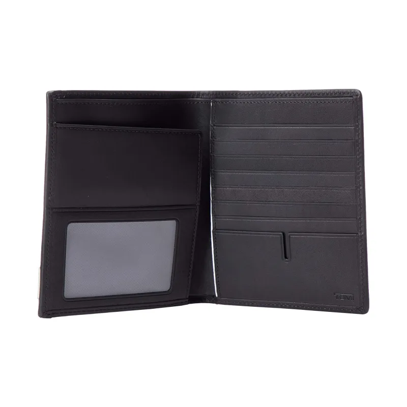 TUMI Leather Passport Case Card Holder Wallet Men's Black-4
