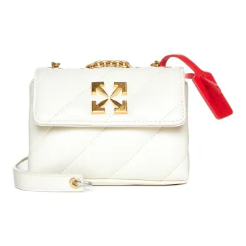 OFF WHITE Leather Crossbody Bag, Shoulder Bag Women's Ecru