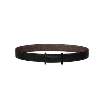 HERMES Leather Belts Men Black