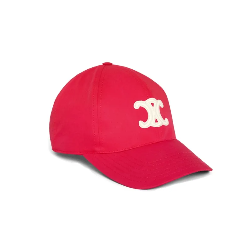 CELINE Triomphe Baseball Caps Women's Rose Red-1