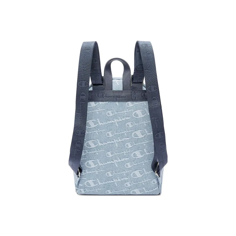 Champion Denim Backpack Small Size Unisex Ballet Blue With Champion Blue Accents-3