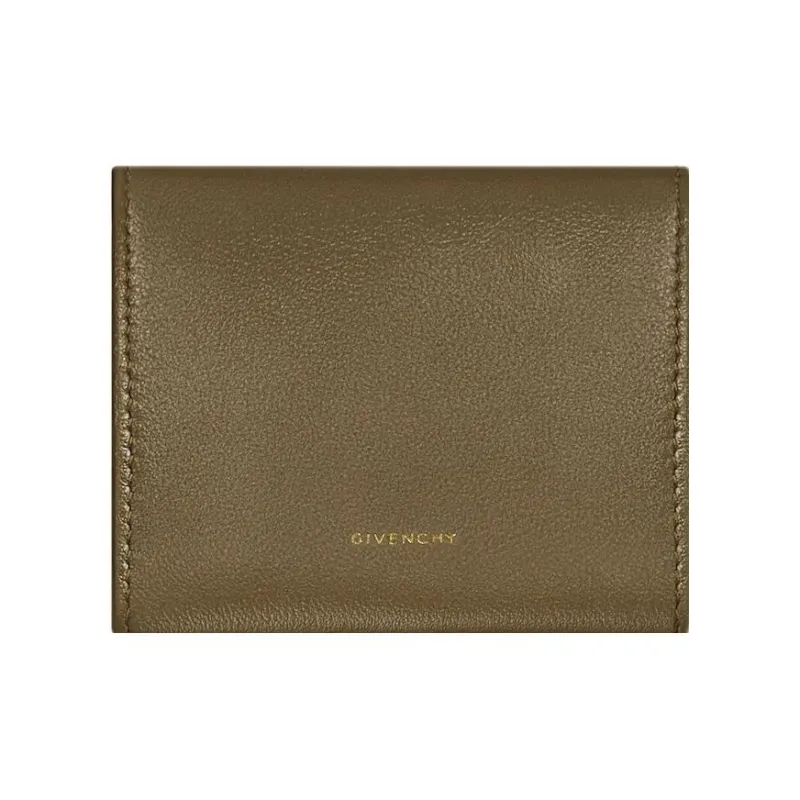 GIVENCHY 4G Grained Calfskin Wallet Women's Dark Khaki Green-1